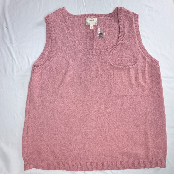 Perch By Blu Pepper Jackets & Blazers - Perch by Blu Pepper Pink Textured Knit Button Back Top 1XL